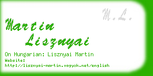 martin lisznyai business card